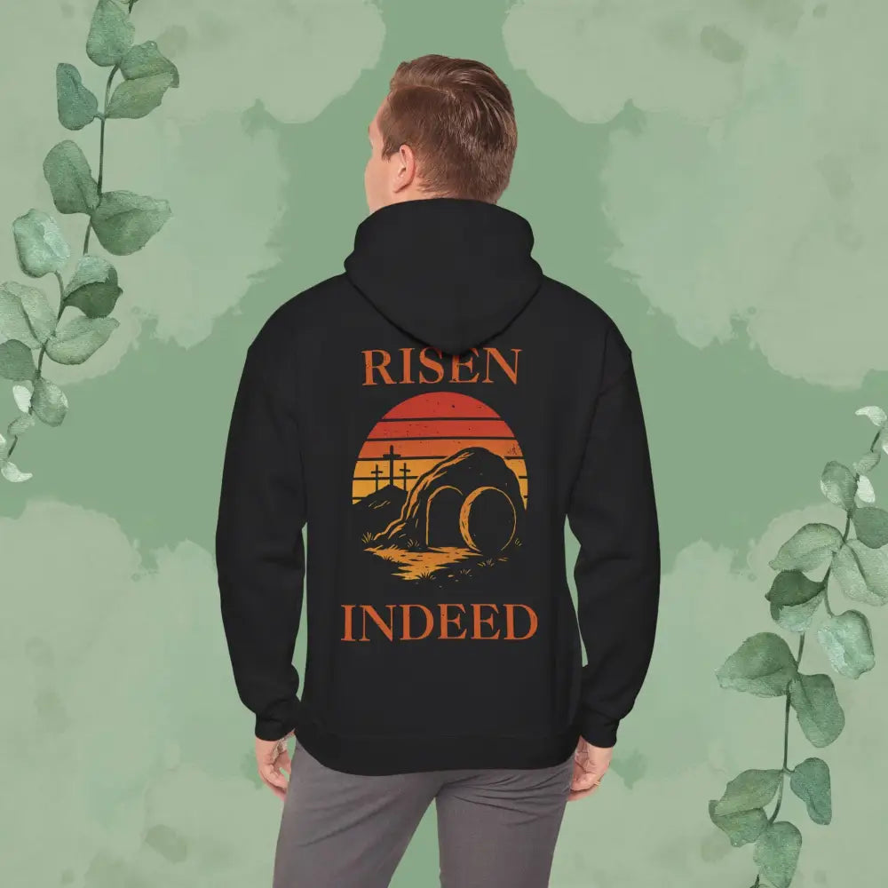 Sunset Risen Indeed Hoodie Unisex Sweatshirt Perfect for Easter Christian Gift Cozy Fashion Faith-Based Apparel - Hoodie