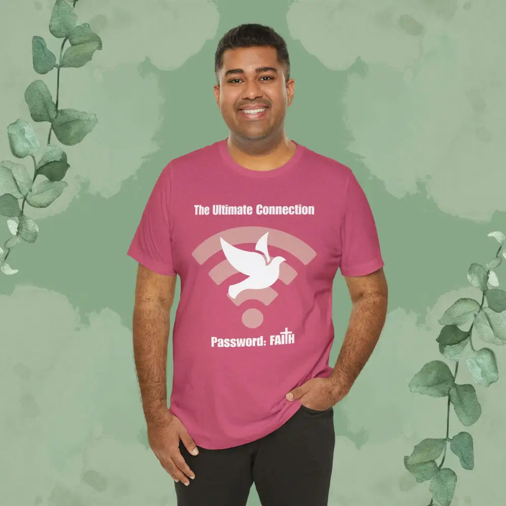 “The Ultimate Connection – Password: FAITH” Christian T Shirt – Bold Tech Inspired Faith Statement T Shirt