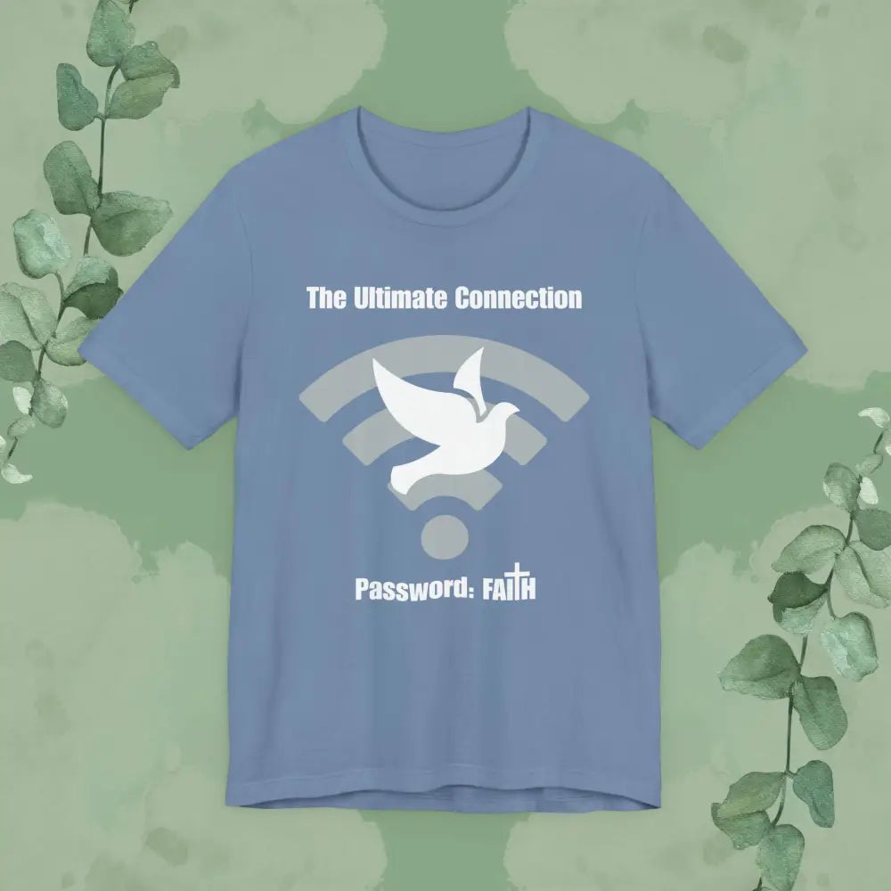 “The Ultimate Connection – Password: FAITH” Christian T Shirt – Bold Tech Inspired Faith Statement T Shirt