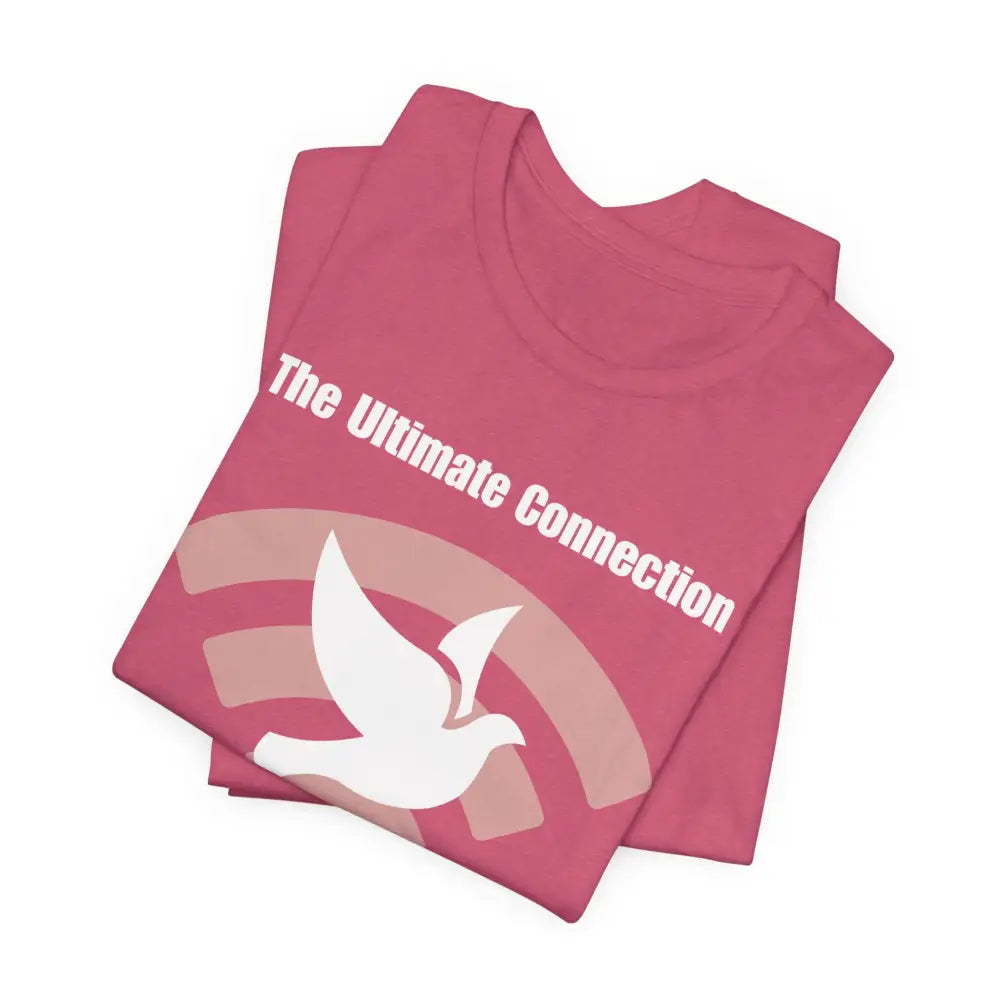 “The Ultimate Connection – Password: FAITH” Christian T Shirt – Bold Tech Inspired Faith Statement Heather Raspberry