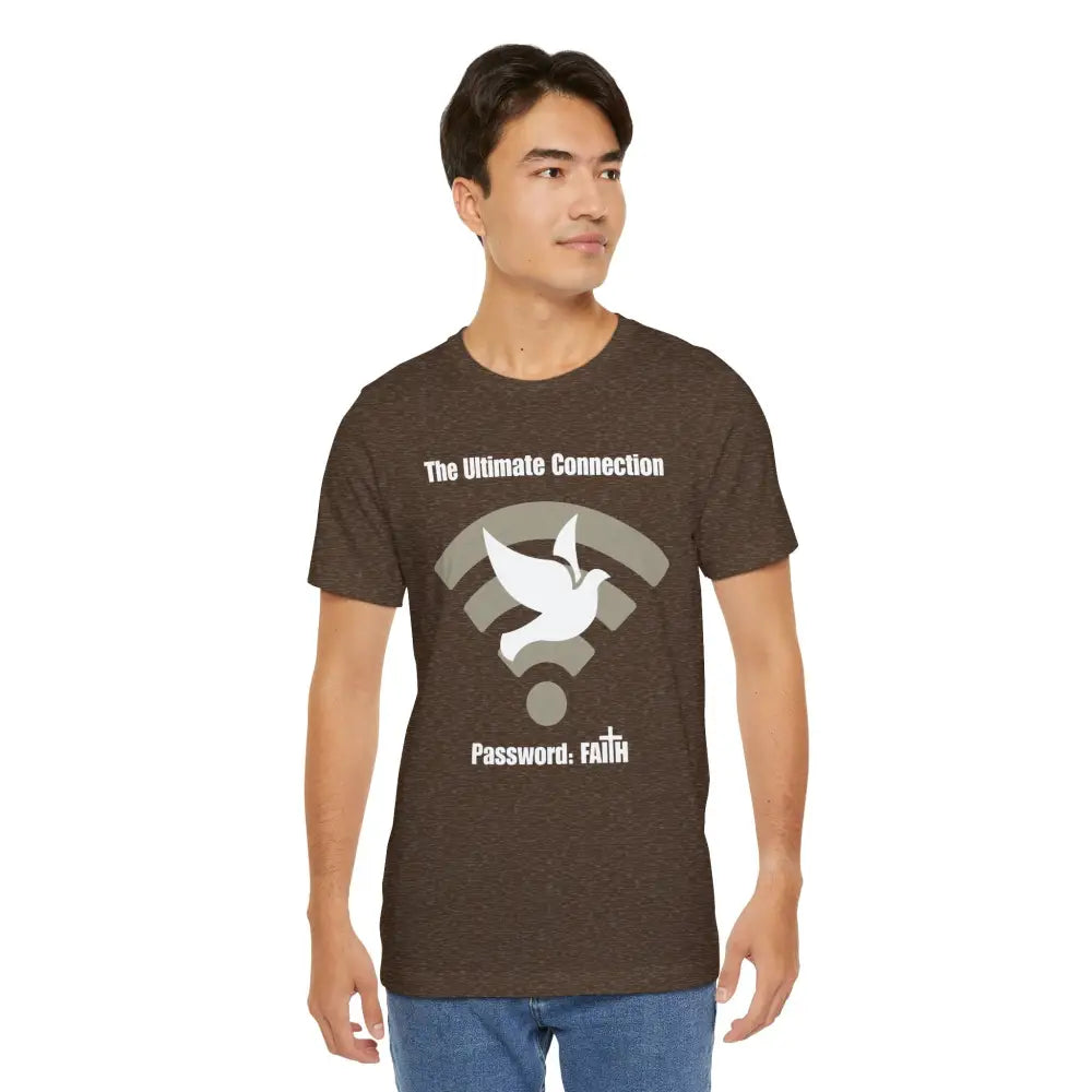 “The Ultimate Connection – Password: FAITH” Christian T Shirt – Bold Tech Inspired Faith Statement T Shirt