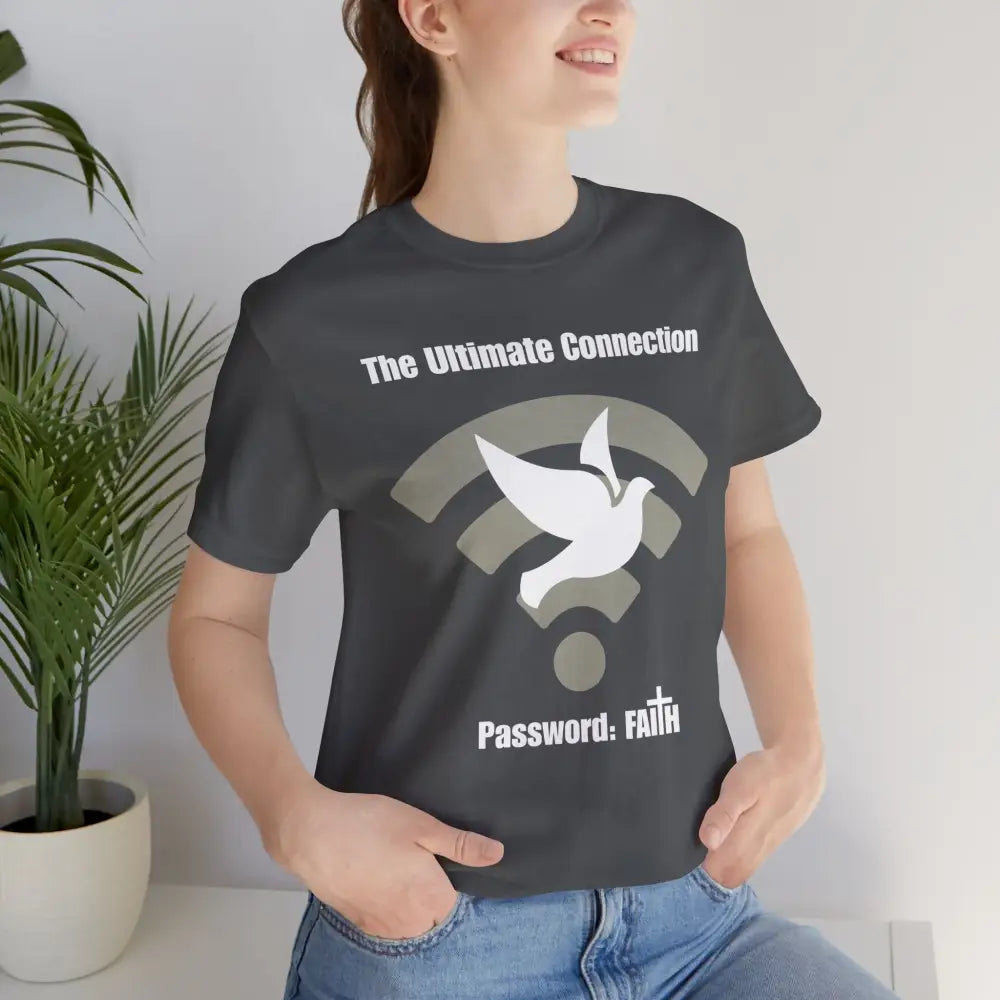 “The Ultimate Connection – Password: FAITH” Christian T Shirt – Bold Tech Inspired Faith Statement T Shirt