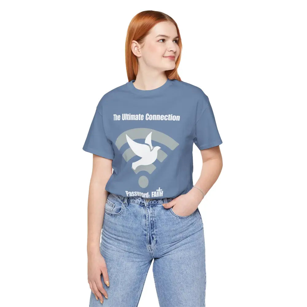 “The Ultimate Connection – Password: FAITH” Christian T Shirt – Bold Tech Inspired Faith Statement T Shirt