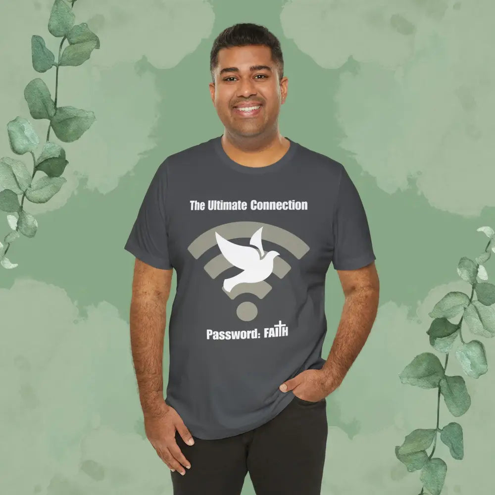 “The Ultimate Connection – Password: FAITH” Christian T Shirt – Bold Tech Inspired Faith Statement T Shirt