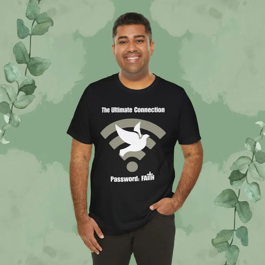 “The Ultimate Connection – Password: FAITH” Christian T Shirt – Bold Tech Inspired Faith Statement T Shirt