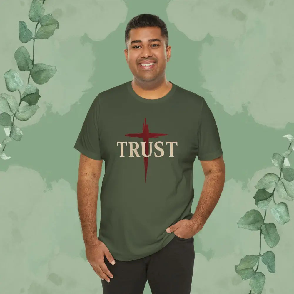 TRUST – Bold Cross Statement T-Shirt - T-Shirt