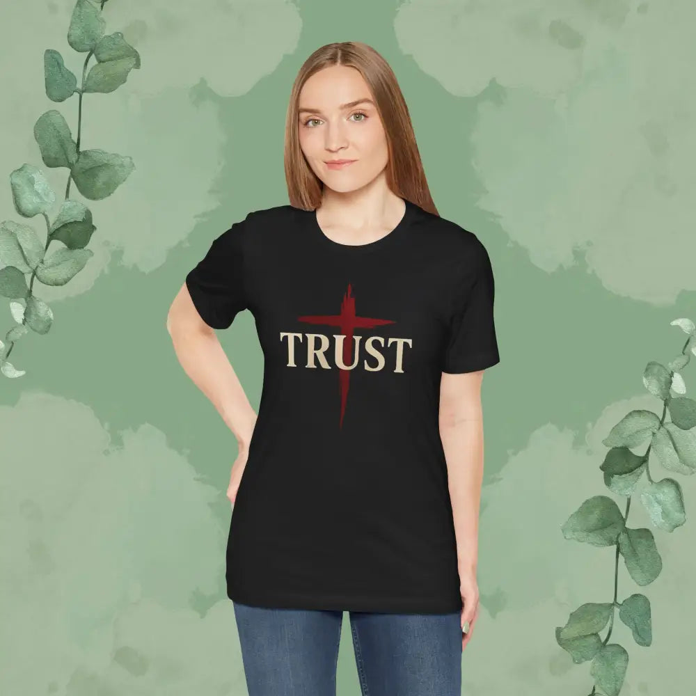 TRUST – Bold Cross Statement T-Shirt - T-Shirt