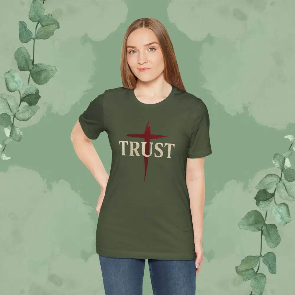 TRUST – Bold Cross Statement T-Shirt - T-Shirt