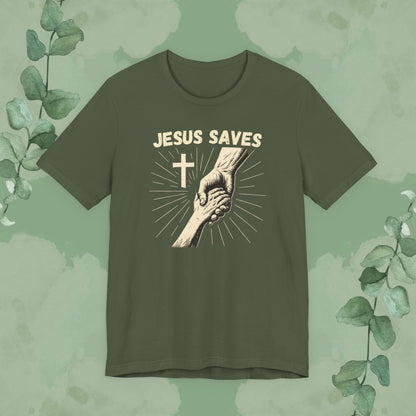 Jesus Saves – Hand of Salvation Christian T-Shirt