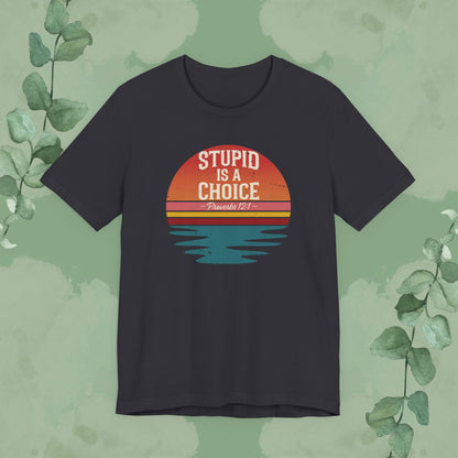 Stupid Is a Choice – Proverbs 12:1 Christian T-Shirt | Unisex Faith-Based Tee