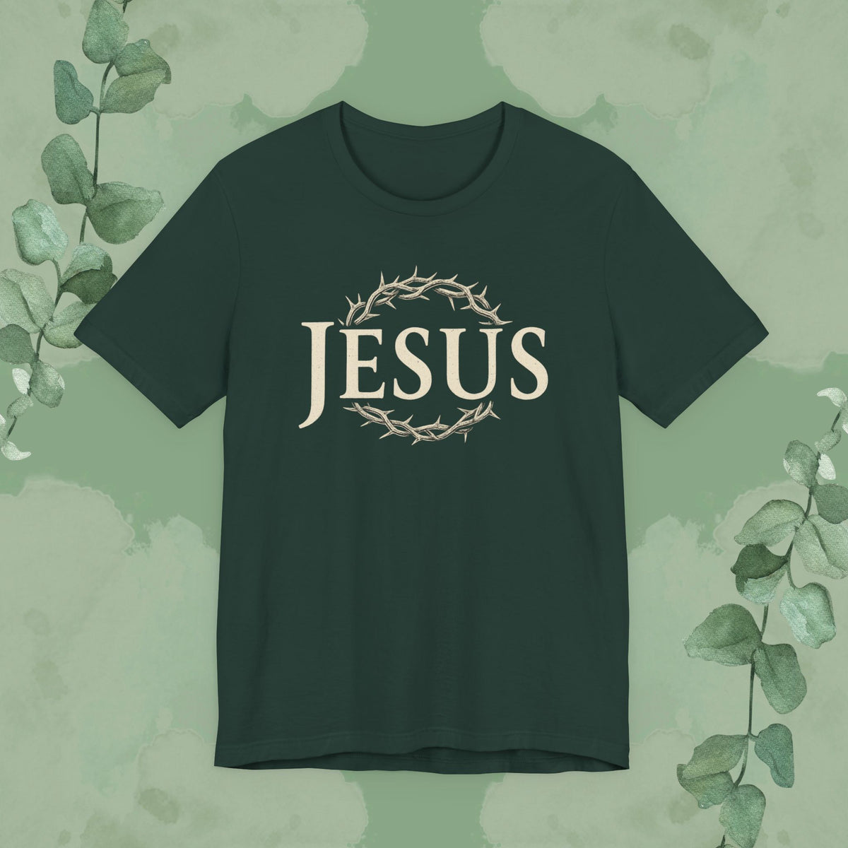 Jesus – Crown of Thorns Christian T-Shirt | Faith Statement Tee | True Vine Design