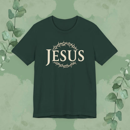 Jesus – Crown of Thorns Christian T-Shirt | Faith Statement Tee | True Vine Design