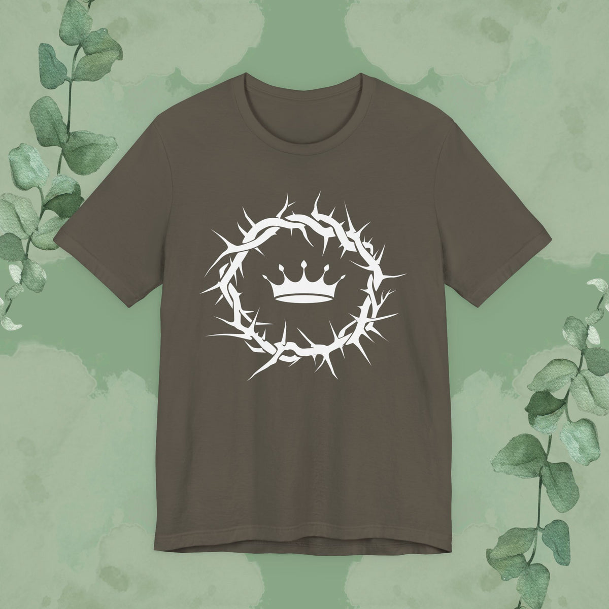 “Jesus Is King” Crown of Thorns T-Shirt – Bold Christian Minimalist Design