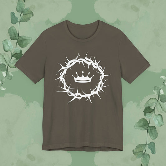 “Jesus Is King” Crown of Thorns T-Shirt – Bold Christian Minimalist Design