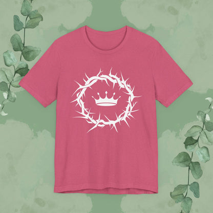 “Jesus Is King” Crown of Thorns T-Shirt – Bold Christian Minimalist Design