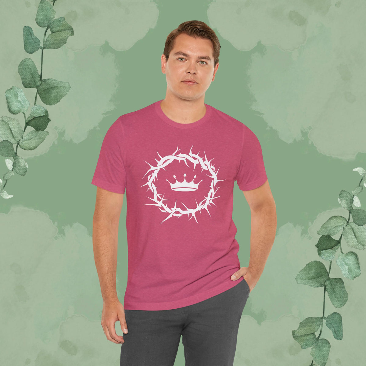 “Jesus Is King” Crown of Thorns T-Shirt – Bold Christian Minimalist Design