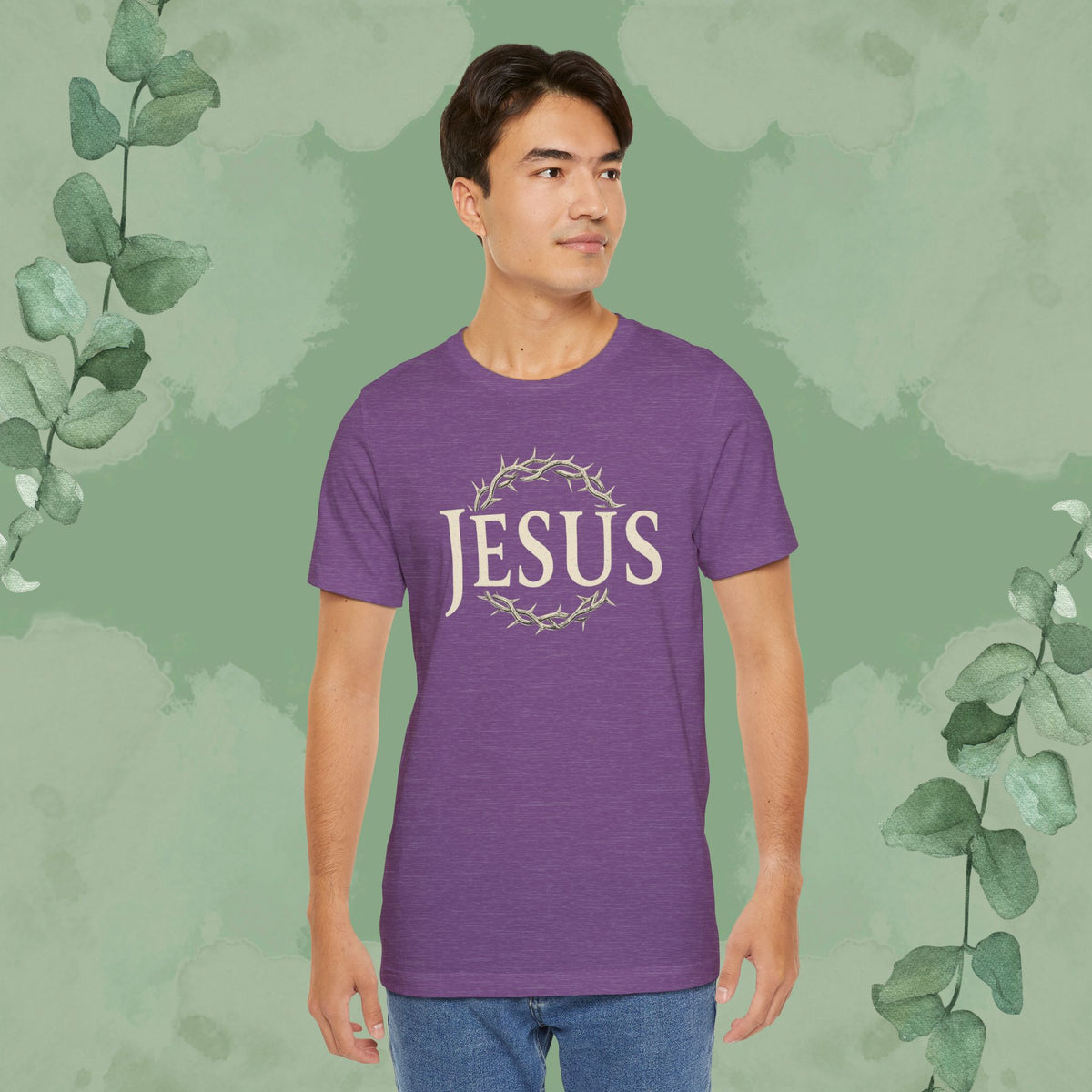 Jesus – Crown of Thorns Christian T-Shirt | Faith Statement Tee | True Vine Design