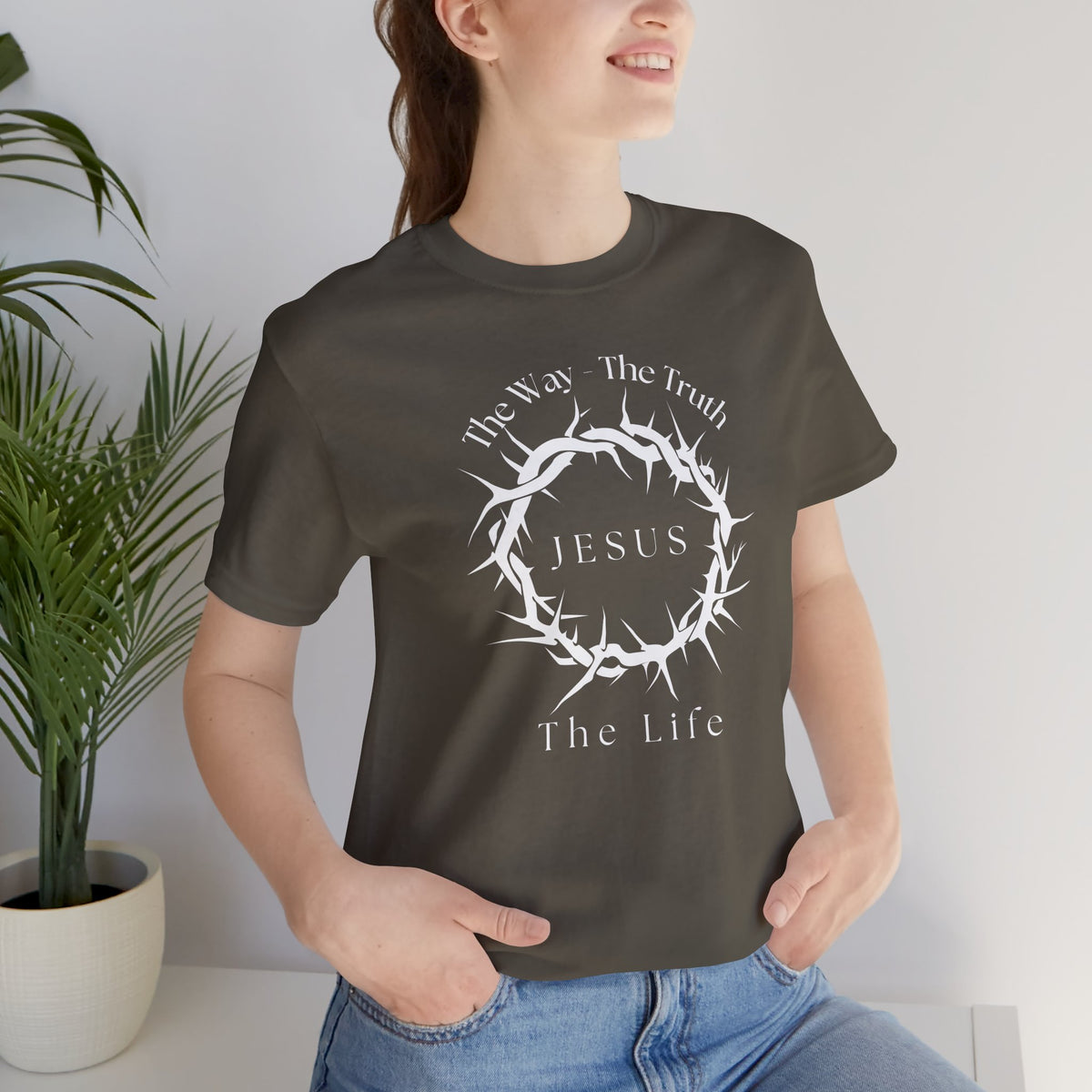Jesus – The Way, The Truth, The Life T-Shirt – Crown of Thorns Scripture Design