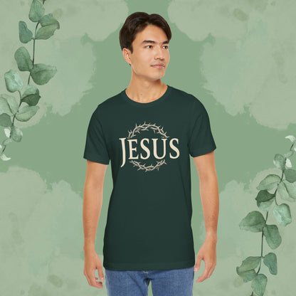 Jesus – Crown of Thorns Christian T-Shirt | Faith Statement Tee | True Vine Design