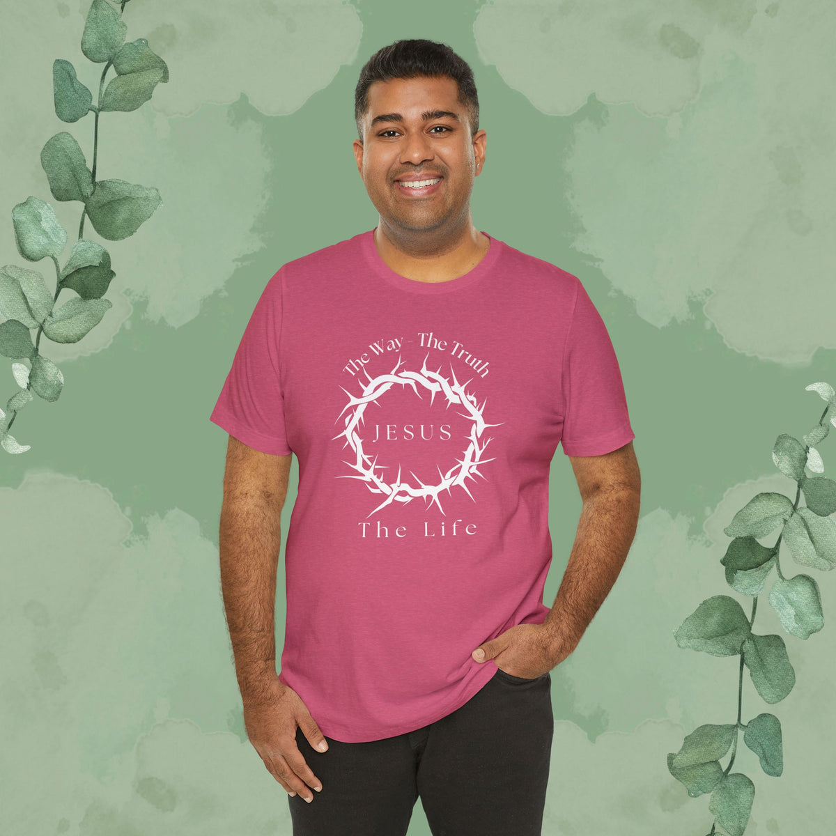 Jesus – The Way, The Truth, The Life T-Shirt – Crown of Thorns Scripture Design
