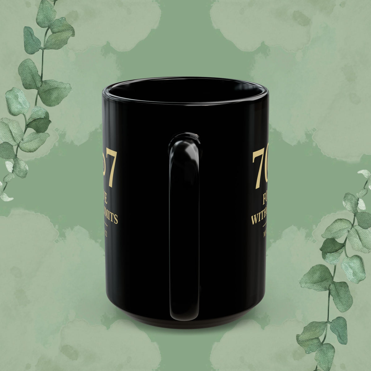 70×7 – Forgive Without Limits — Black Ceramic Mug