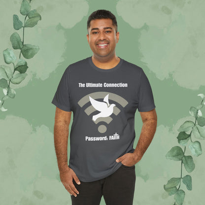 “The Ultimate Connection – Password: FAITH” Christian T-Shirt – Bold, Tech-Inspired Faith Statement
