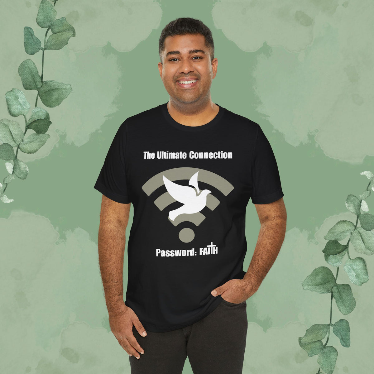 “The Ultimate Connection – Password: FAITH” Christian T-Shirt – Bold, Tech-Inspired Faith Statement