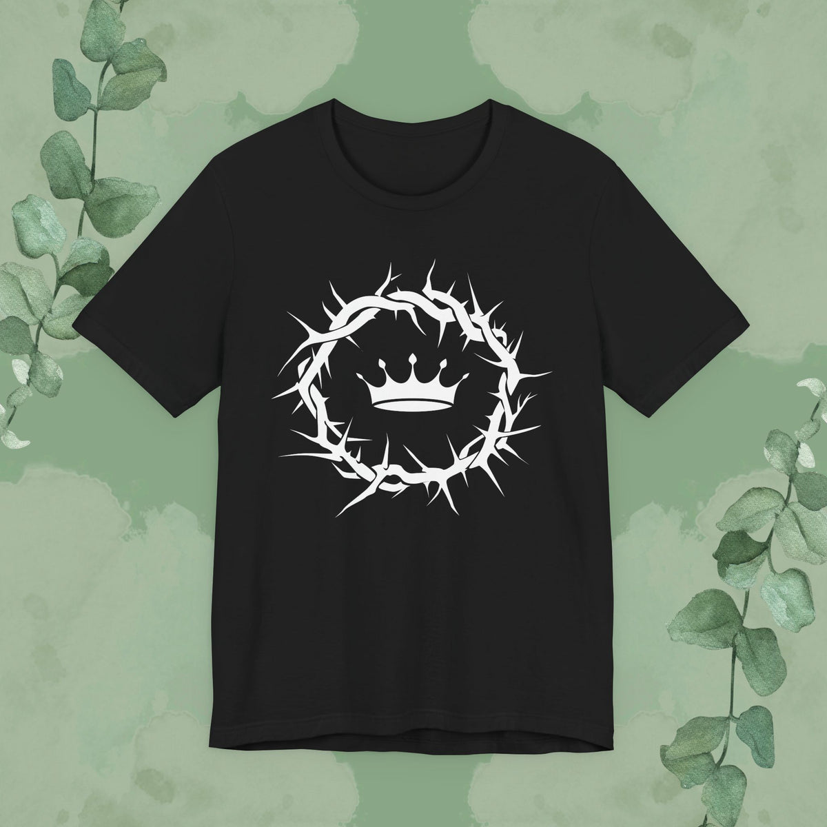 “Jesus Is King” Crown of Thorns T-Shirt – Bold Christian Minimalist Design