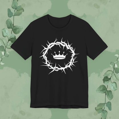 “Jesus Is King” Crown of Thorns T-Shirt – Bold Christian Minimalist Design