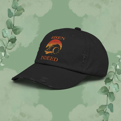 Risen Indeed – Vintage-Style Distressed Christian Cap