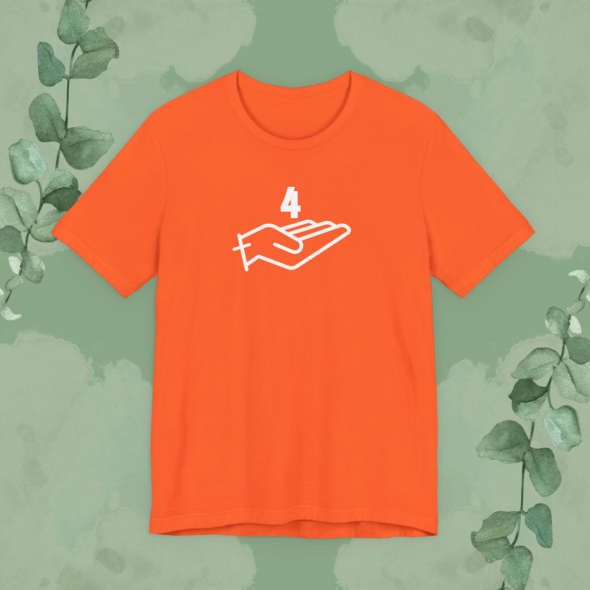 Orange Christian T-shirt with “4 Give – Forgiveness Starts at the Cross” design