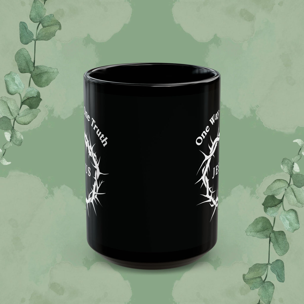 One Way – One Truth – Jesus Mug (Crown of Thorns Christian Coffee Cup)