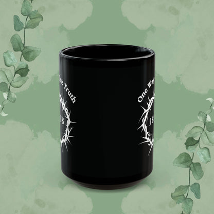 One Way – One Truth – Jesus Mug (Crown of Thorns Christian Coffee Cup)