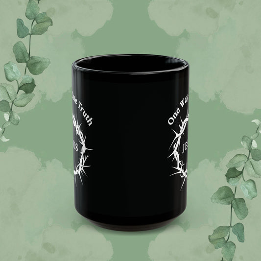 One Way – One Truth – Jesus Mug (Crown of Thorns Christian Coffee Cup)