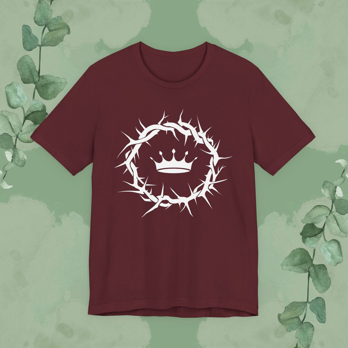 “Jesus Is King” Crown of Thorns T-Shirt – Bold Christian Minimalist Design