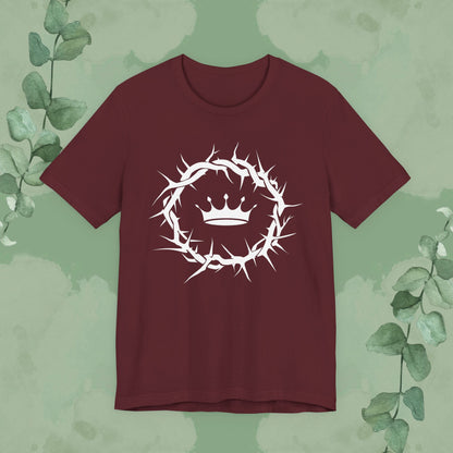 “Jesus Is King” Crown of Thorns T-Shirt – Bold Christian Minimalist Design