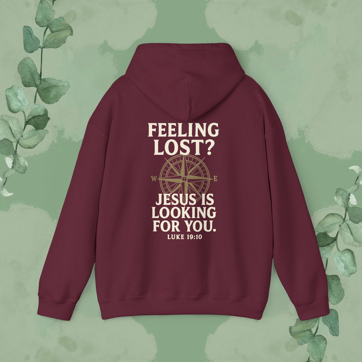 Feeling Lost? Jesus is Looking for You – Luke 19:10 Compass Hoodie
