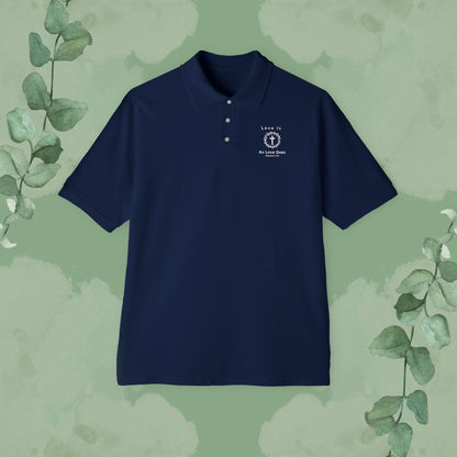 Love Is As Love Does – Christian Left-Chest Print Design Polo Shirt