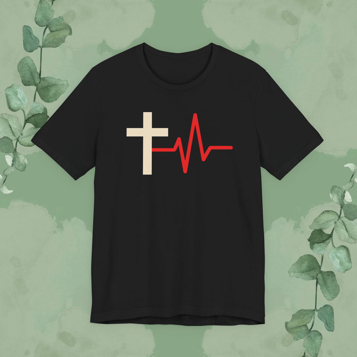 Black Christian T-shirt with “Death to Life” cross design
