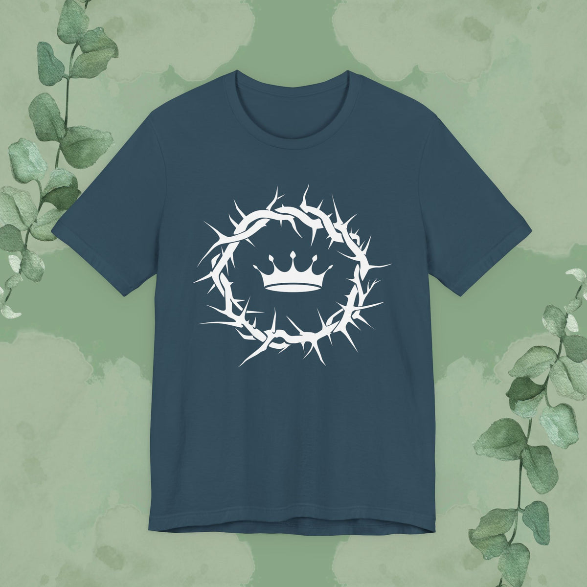 “Jesus Is King” Crown of Thorns T-Shirt – Bold Christian Minimalist Design