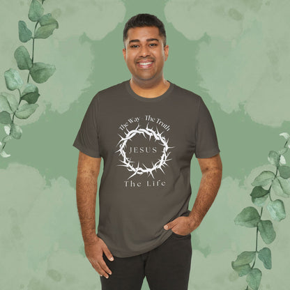 Jesus – The Way, The Truth, The Life T-Shirt – Crown of Thorns Scripture Design