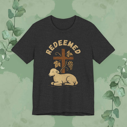 "Redeemed" Christian T-Shirt — Lamb & Cross Vintage Design