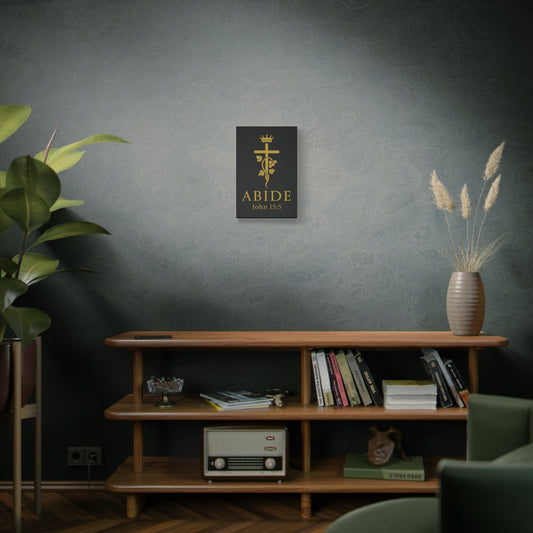 Christian wall canvas with “Abide” John 15:5 faith artwork