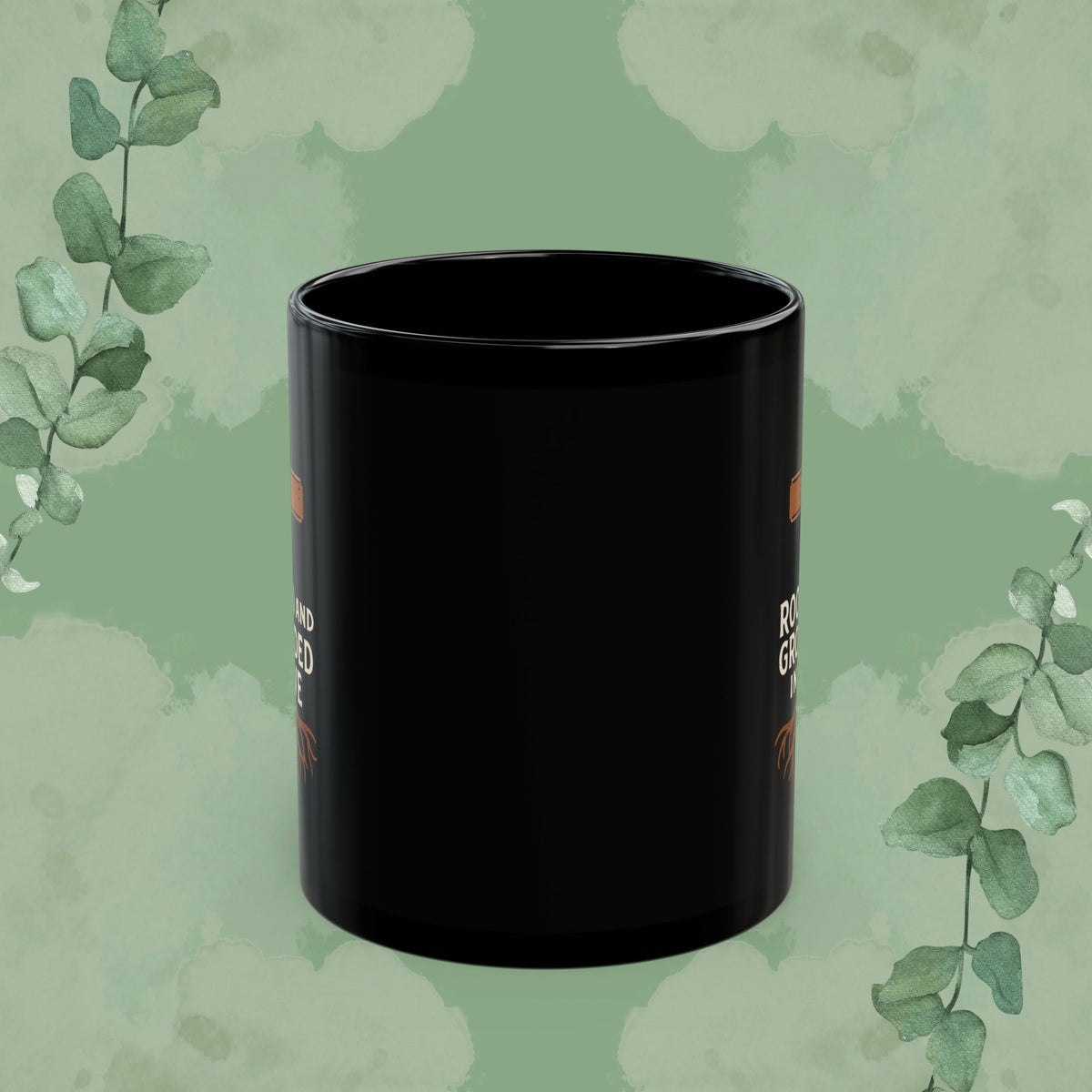 Rooted and Grounded in Love – Black Ceramic Mug (11oz & 15oz)