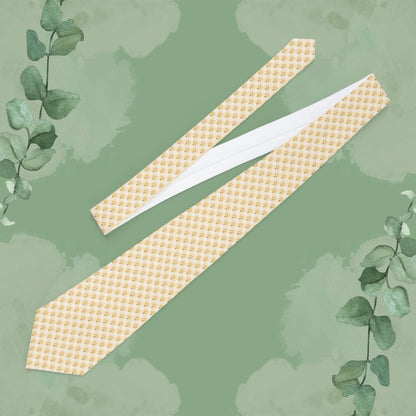 Christian necktie with elegant glorious cross pattern and satin finish