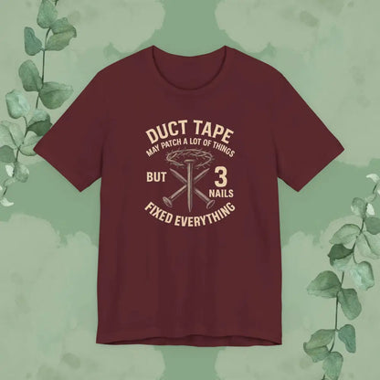 3 Nails Fixed Everything T-Shirt - Maroon / S - T-Shirt