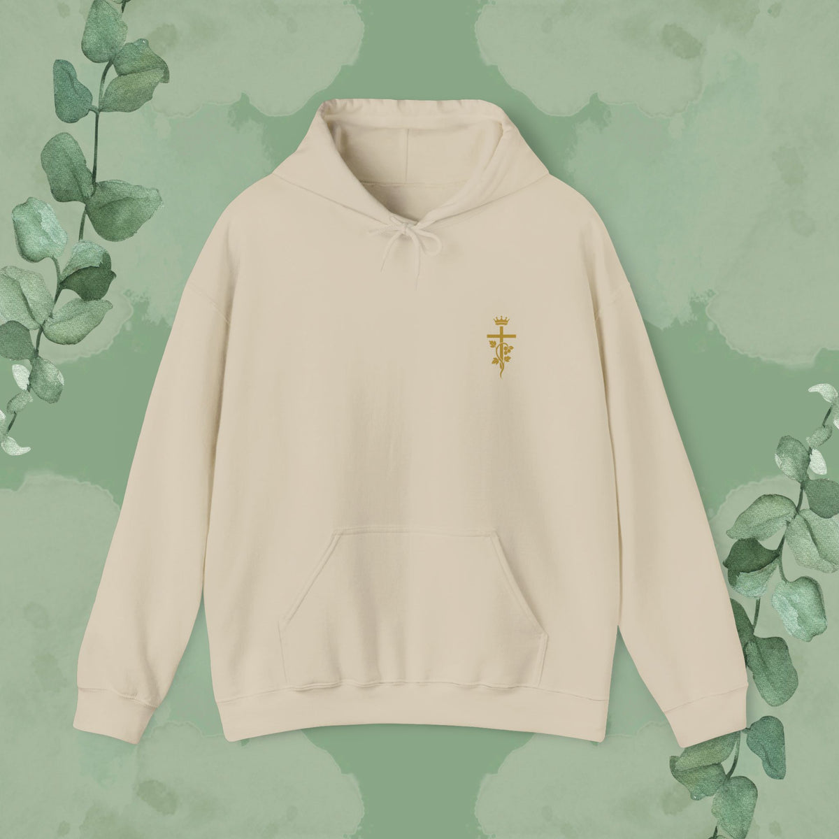 Abide – John 15:5 Christian Hoodie – Vine & Cross Design