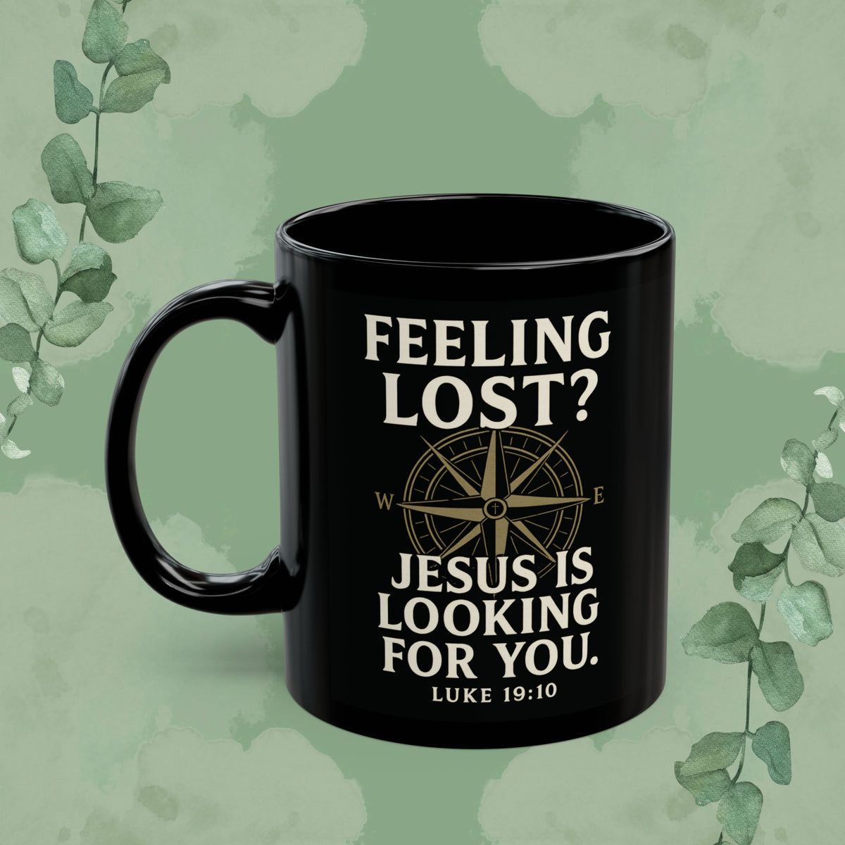 Feeling Lost? Jesus Is Looking for You – Luke 19:10 Black Mug