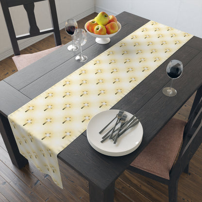 Christian table runner with elegant glorious cross pattern