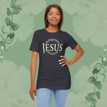 Jesus – Crown of Thorns Christian T-Shirt | Faith Statement Tee | True Vine Design